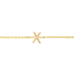 14K Yellow Gold Mini Initial X Bracelet, view 3