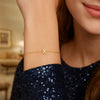 14K Yellow Gold Mini Initial X Bracelet, view 4