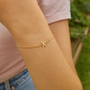 14K Yellow Gold Mini Initial X Bracelet, view 5