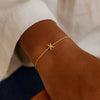 14K Yellow Gold Mini Initial X Bracelet, view 6