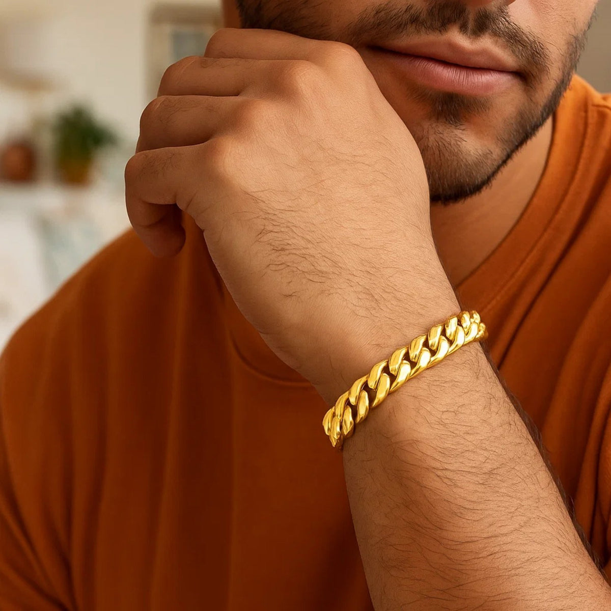 10K Yellow Gold Semi Solid Miami Cuban Bracelet (9.10 mm), view 2