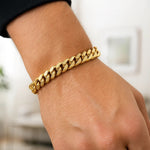 10K Yellow Gold Semi Solid Miami Cuban Bracelet (9.10 mm), view 4