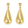 Sterling Silver Yellow Gold Plated Puffed Teardrop Dangle Earrings, view 2