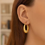 14K Yellow Gold Polished Twisted Cable Graduated Hoops, view 2