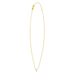 14K Yellow Gold Mini Diamond Y Initial Pendant Necklace, view 2