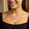 14K Yellow Gold Disc Initial A Pendant