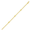 14K Yellow Gold Heart Station Bead Bracelet