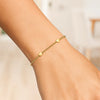14K Yellow Gold Heart Station Bead Bracelet, view 2
