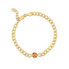 14K Yellow Gold Citrine Curb Chain Bracelet (3.60 mm), view 2