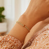 14K Yellow Gold Citrine Curb Chain Bracelet (3.60 mm), view 3