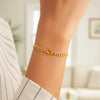 14K Yellow Gold Citrine Curb Chain Bracelet (3.60 mm), view 4