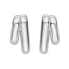 Sterling Silver Double Row Big and Small Hoop Earrings