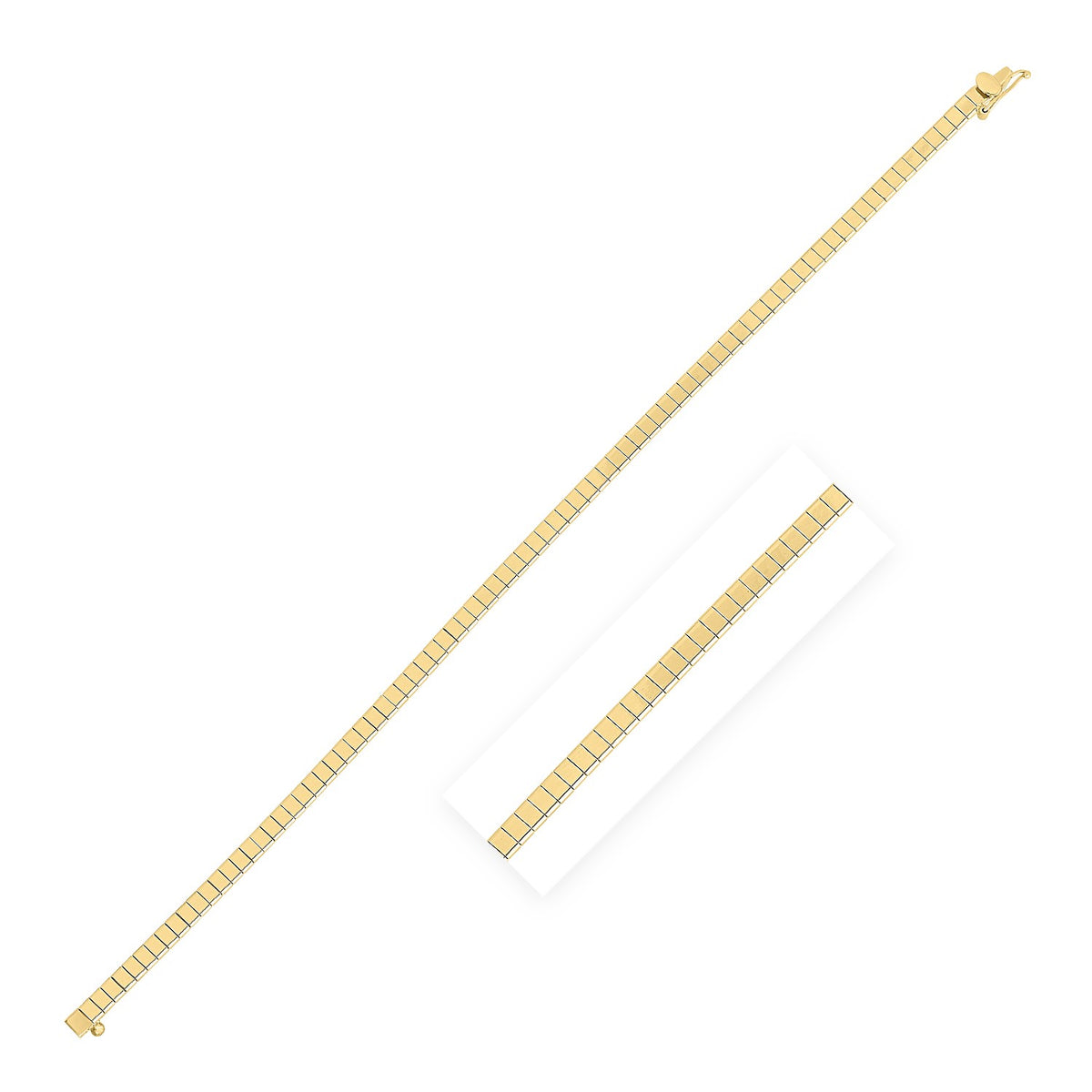 14K Yellow Gold Brick Omega Bracelet (3.20 mm)