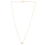 14K Yellow Gold Pearl Evil Eye Necklace, view 2