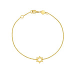 14K Yellow Gold Star of David Bracelet, view 2