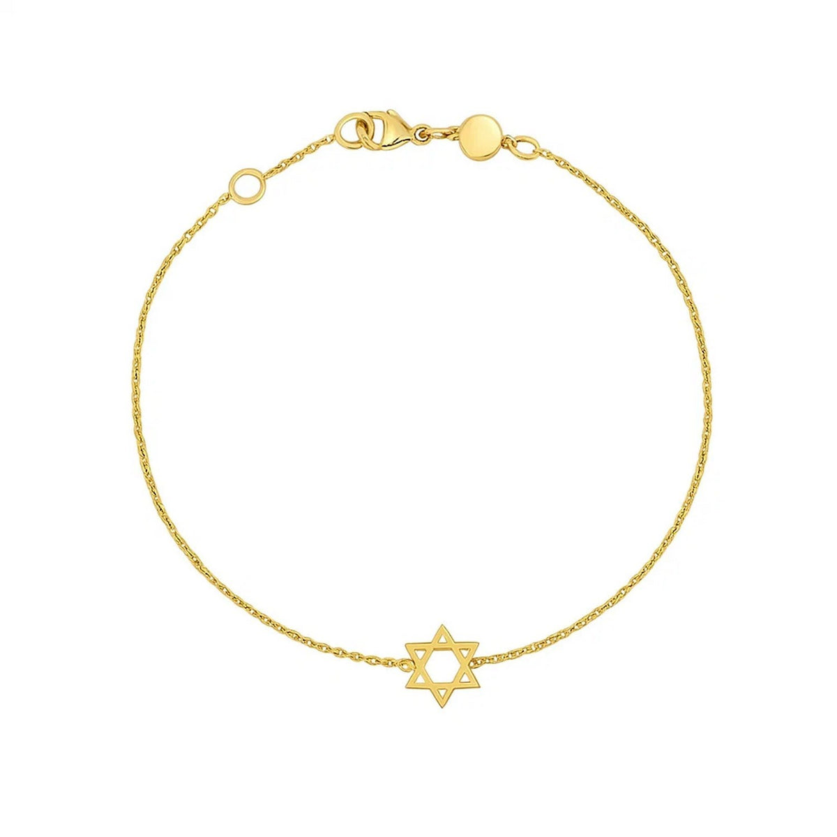 14K Yellow Gold Star of David Bracelet, view 2