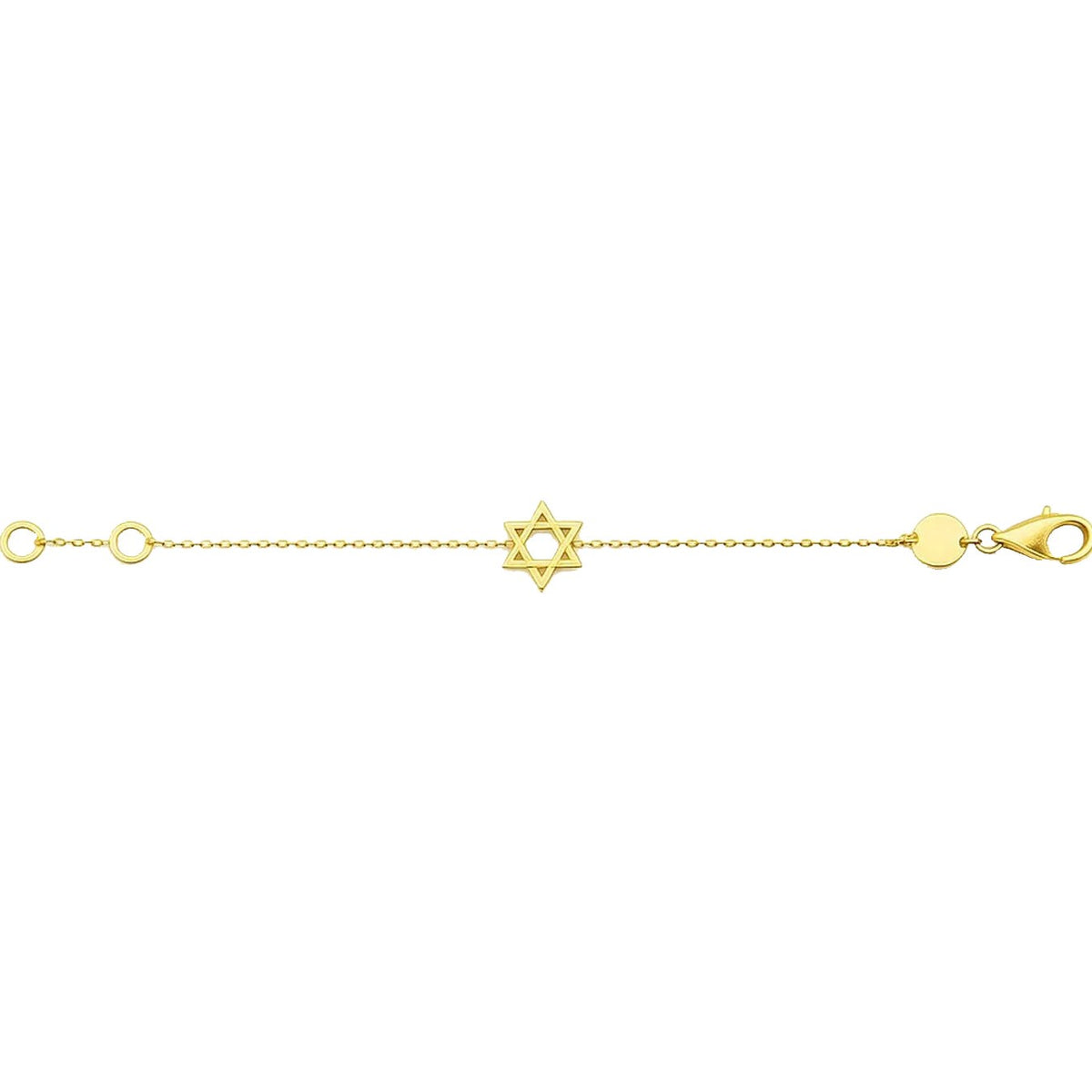 14K Yellow Gold Star of David Bracelet, view 3