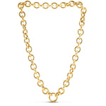 14K Yellow Gold Round Link Chain Necklace