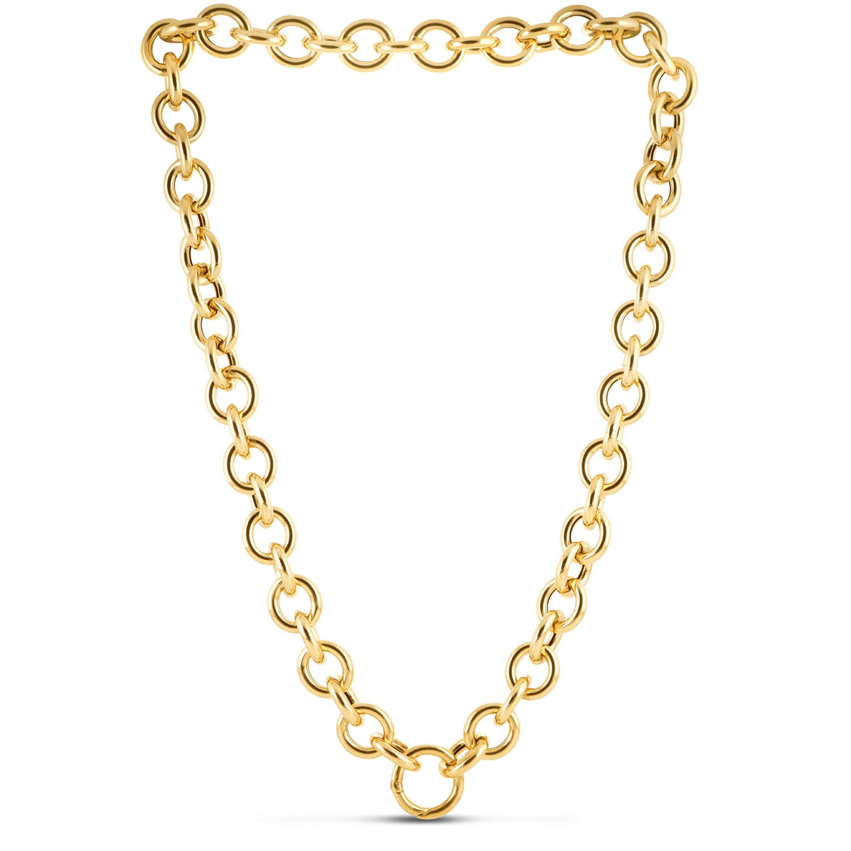 14K Yellow Gold Round Link Chain Necklace
