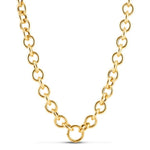14K Yellow Gold Round Link Chain Necklace, view 3