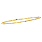 14K Yellow Gold Thin Twisted Shiny Bangle (2.50 mm), view 2