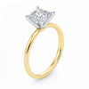 1.50Ct Princess Lab Grown IGI G/VS1 Diamond Ring in 10K Yellow Gold