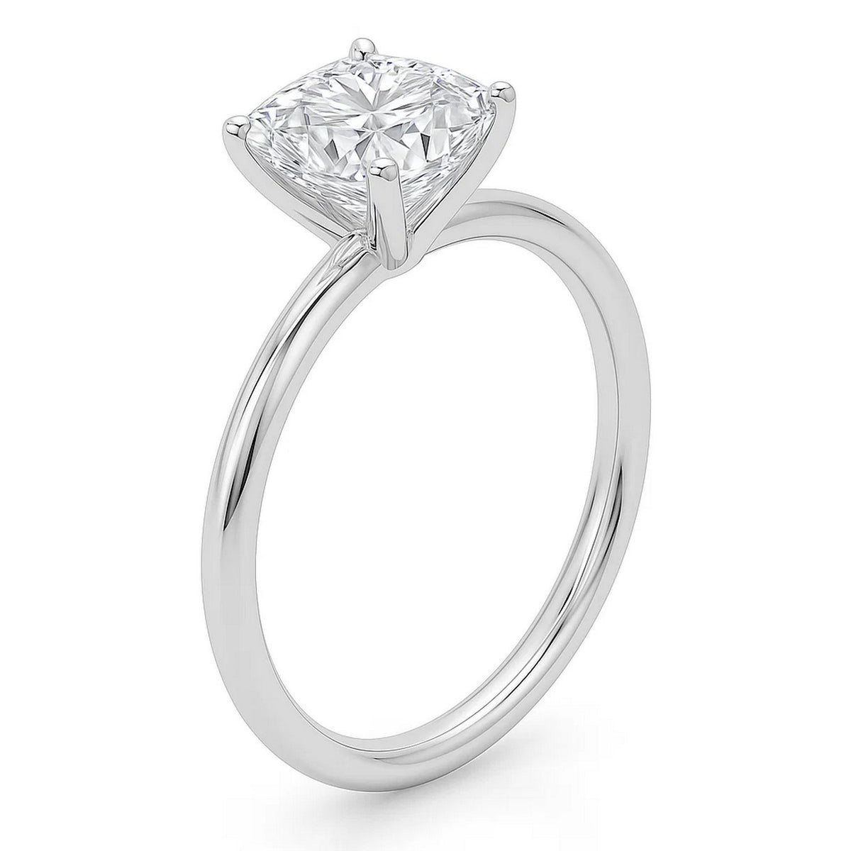 5 Carat Cushion Lab Grown IGI G/VS1 Diamond Solitaire Ring in 10K White Gold, view 2
