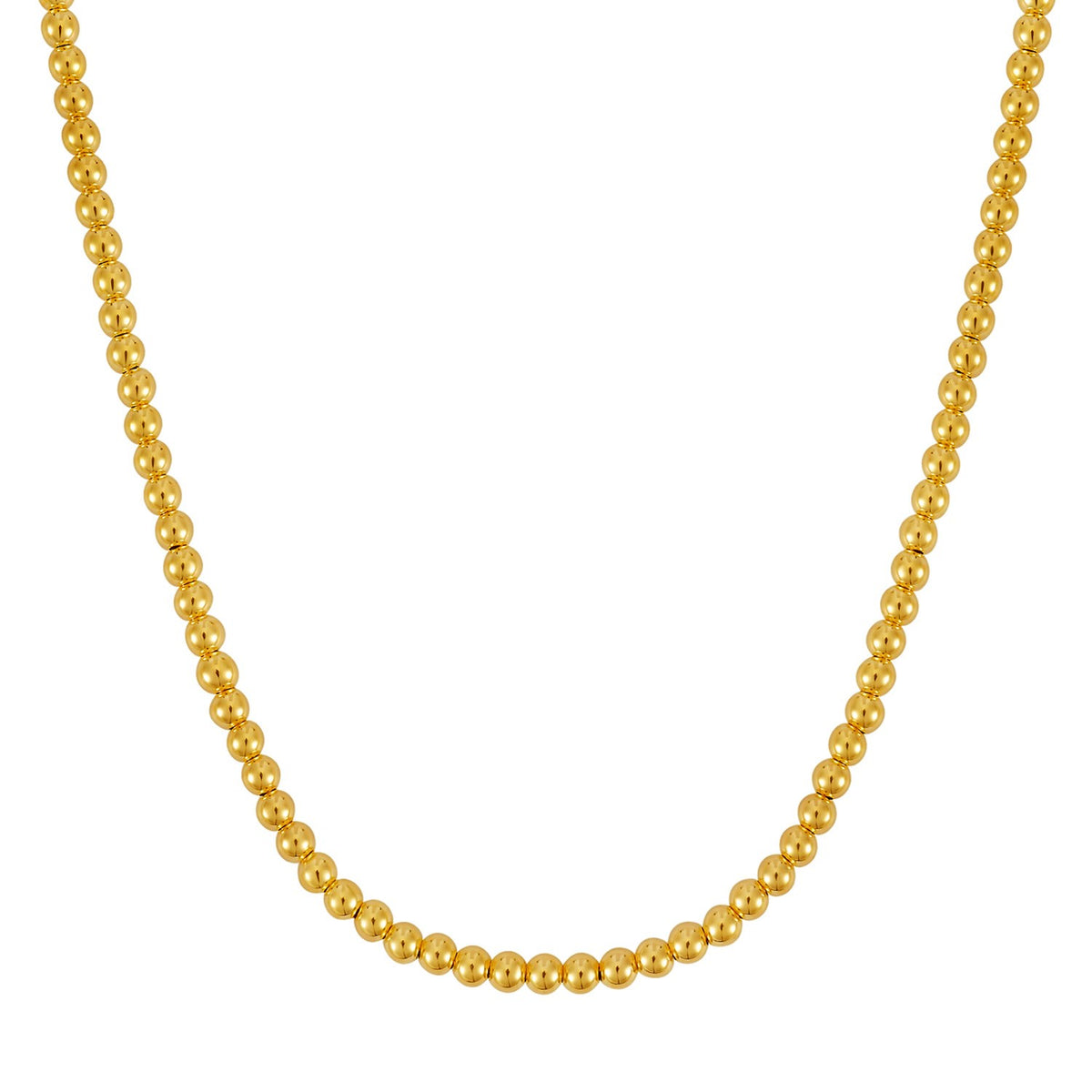 14K Yellow Gold Bead Chain Necklace (5.00 mm)