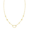 14K Yellow Gold Open Heart Station Necklace