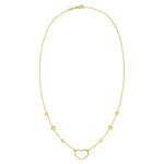 14K Yellow Gold Open Heart Station Necklace, view 2