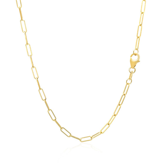 14K Yellow Gold Delicate Paperclip Chain (2.1 mm)