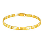 14K Yellow Gold Fancy Greek Key Motif Bracelet (6.35 mm), view 2