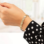 14K Yellow Gold Fancy Greek Key Motif Bracelet (6.35 mm), view 8