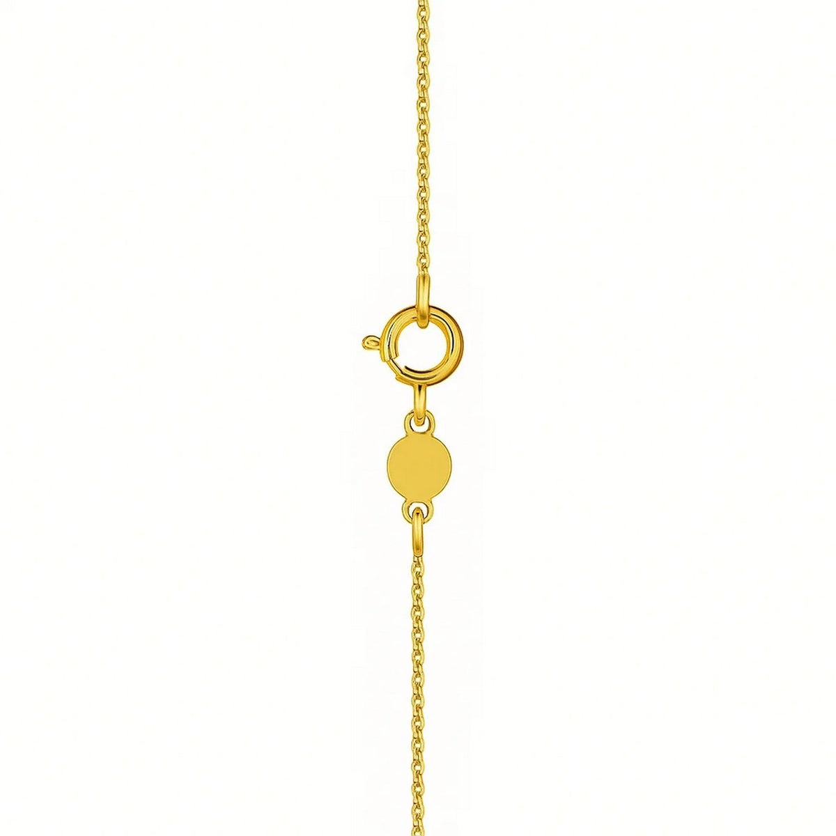 14K Yellow Gold Mini Diamond O Initial Pendant Necklace, view 3