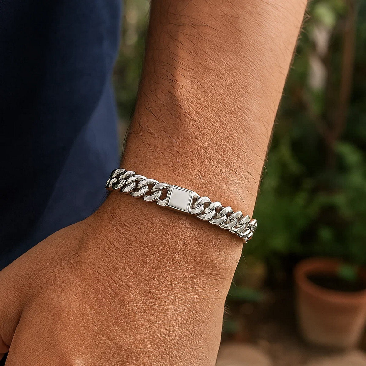 Sterling Silver Rhodium Plated Miami Cuban Link Bracelet (9.00 mm), view 6