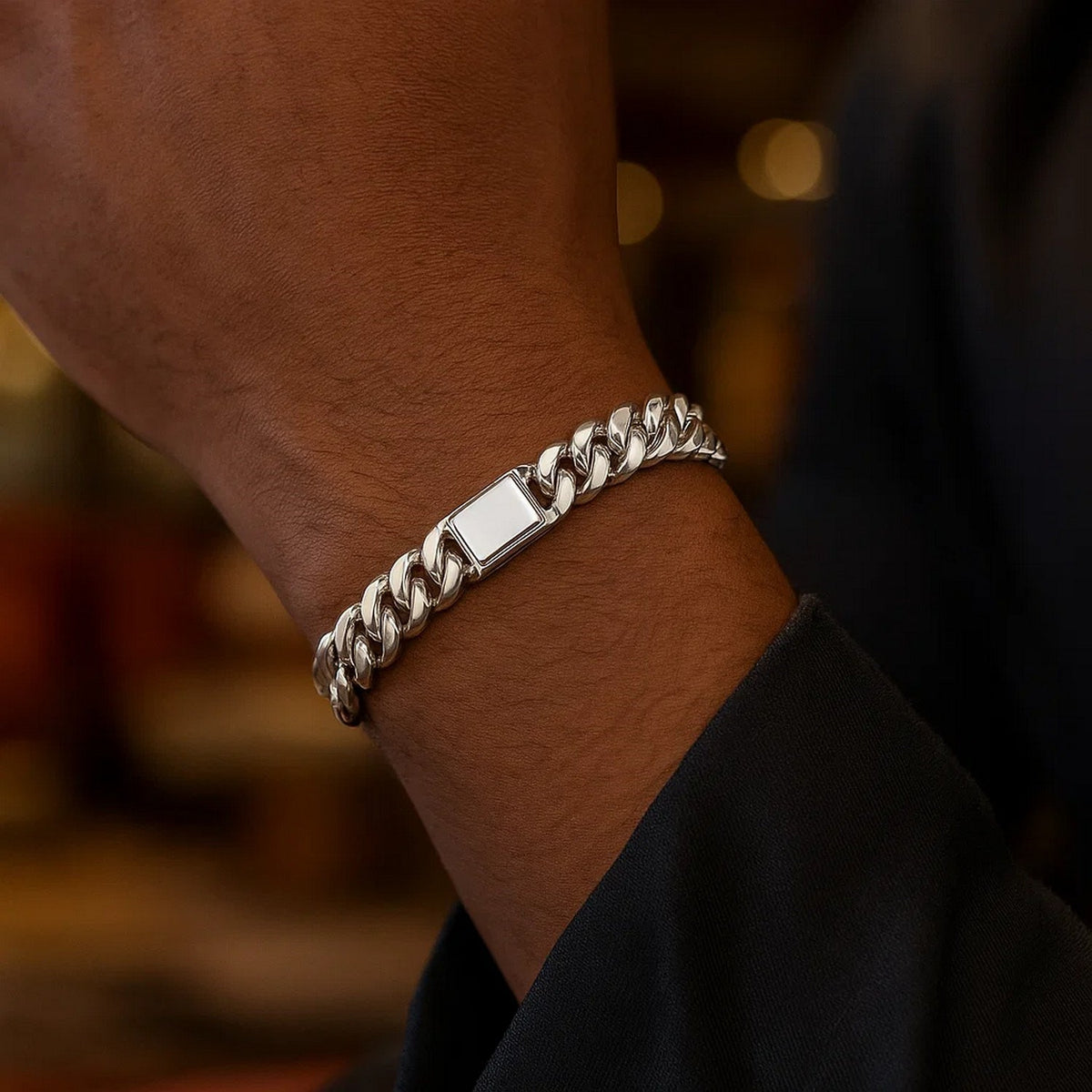 Sterling Silver Rhodium Plated Miami Cuban Link Bracelet (9.00 mm), view 7