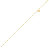 14K Yellow Gold Dangle Heart and Bead Station Anklet