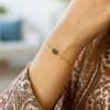 14K Yellow Gold Garnet Paperclip Bracelet (1.50 mm), view 4