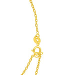 14K Yellow Gold 17 inch Necklace with Round Peridot, view 2