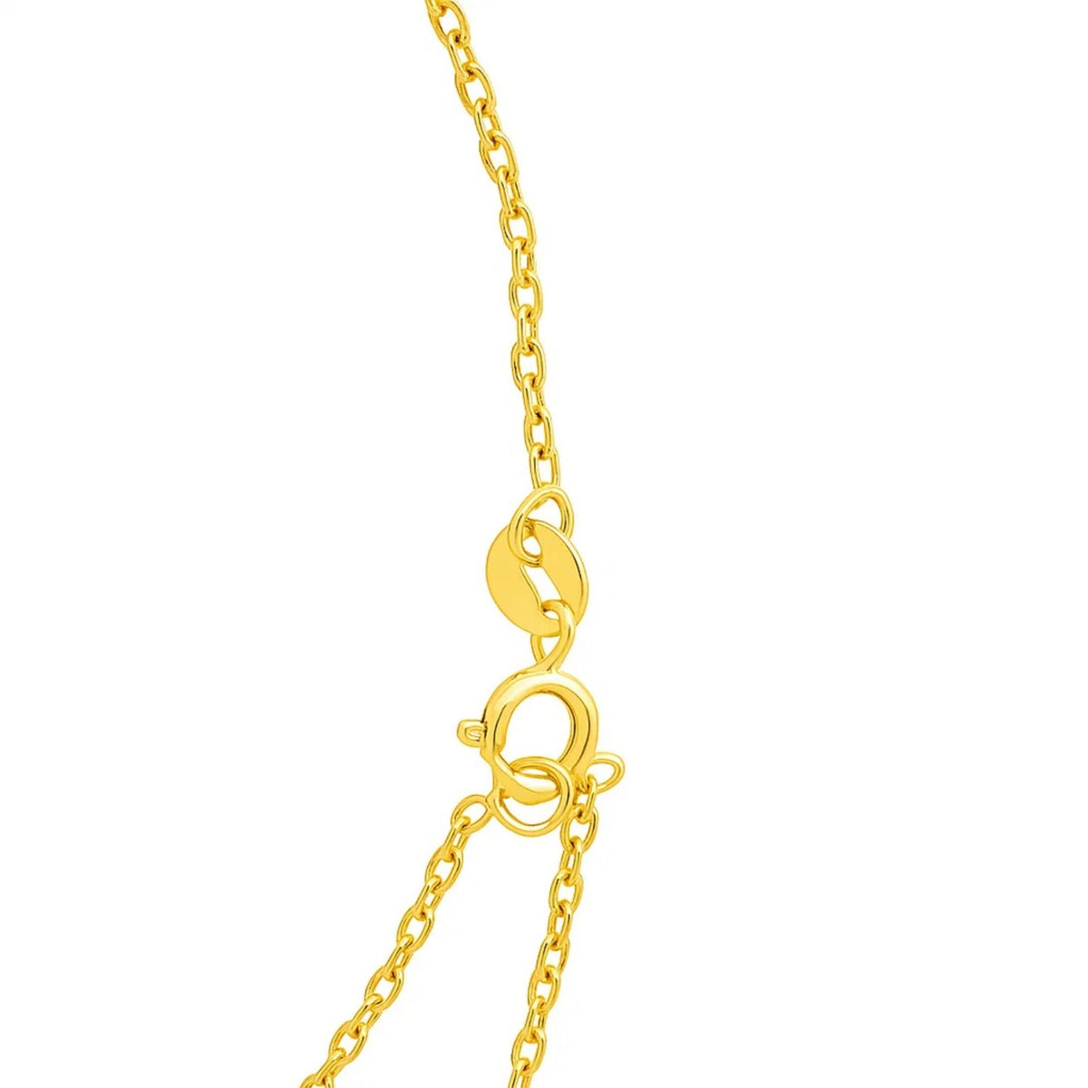 14K Yellow Gold 17 inch Necklace with Round Peridot, view 2