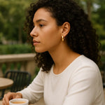 Tapered Huggie Hoop Earrings in 14K Yellow Gold, view 4