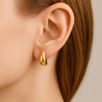 Tapered Huggie Hoop Earrings in 14K Yellow Gold, view 5