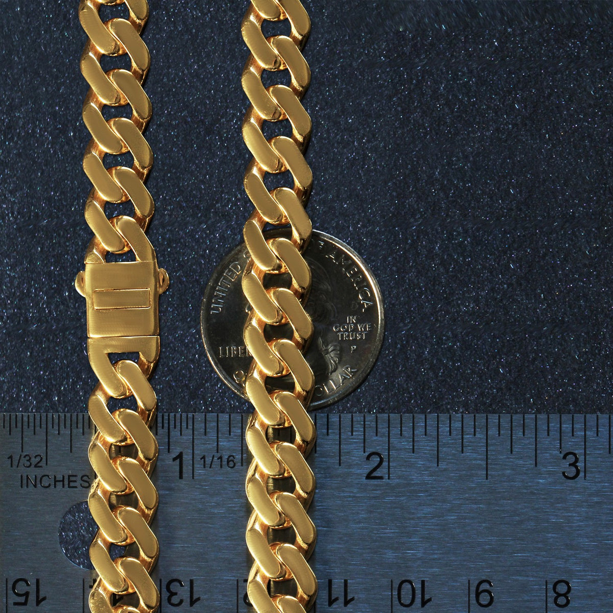 14K Yellow Gold 22 inch Polished Curb Chain Necklace, view 6
