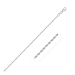 2.0mm 14K White Gold Diamond Cut Rope Anklet