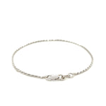 2.0mm 14K White Gold Diamond Cut Rope Anklet, view 2