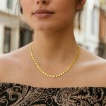 14K Yellow Gold Mirrored Heart Chain Necklace, view 2