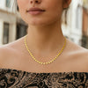 14k Yellow Gold Mirrored Heart Chain Necklace