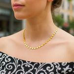 14K Yellow Gold Mirrored Heart Chain Necklace, view 3
