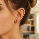 14K Yellow Gold Yours Truly Initial I Stud Earrings, view 2