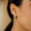 14k Two-Tone Gold Snuggable Earrings with a Mesh Style